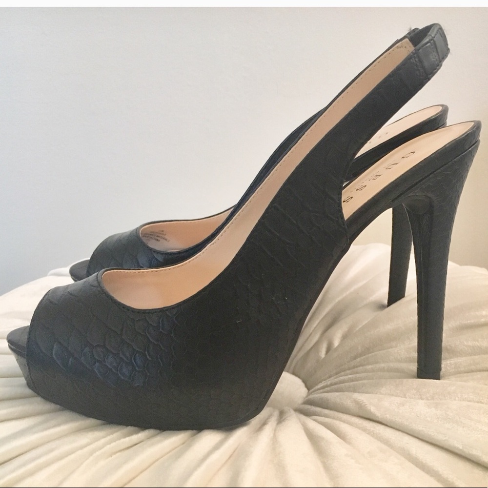 Guess Peeptoe Sling Back Pumps (Size 9.5)